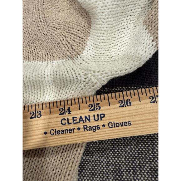 Banana Republic Pullover Sweater Striped Cotton Blend Casual Ivory & Tan Large - Picture 6 of 8